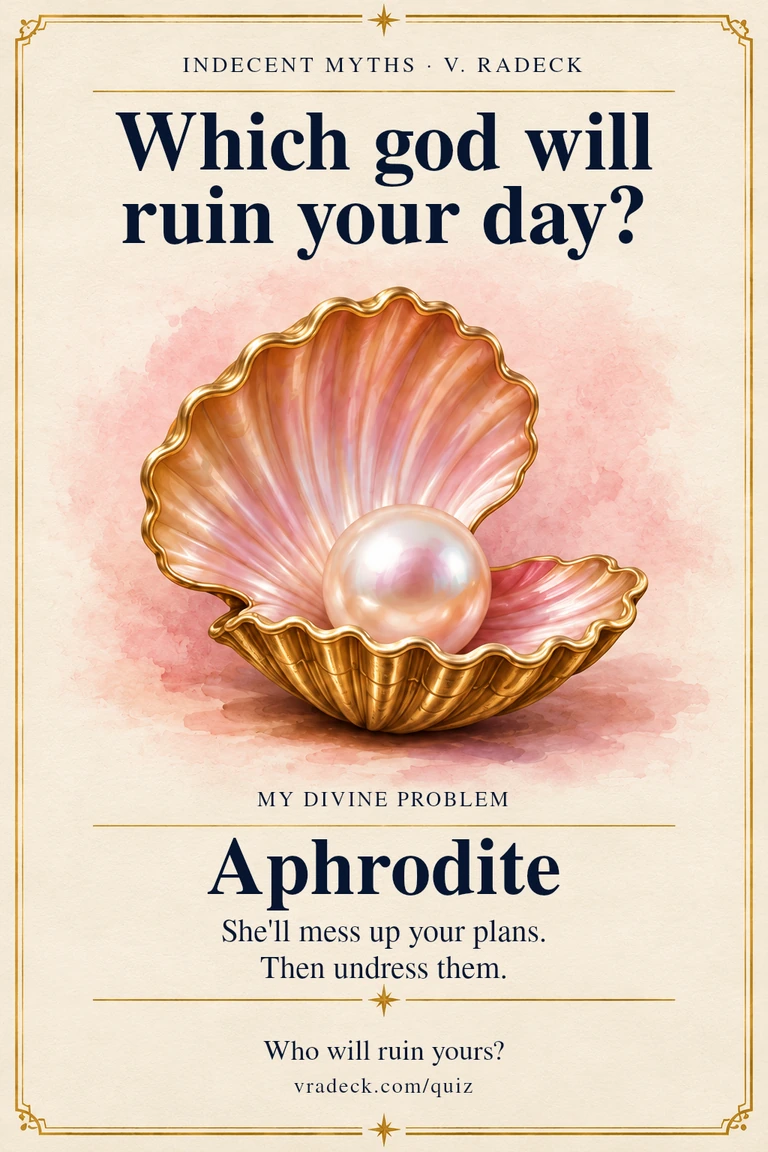 Result card: Aphrodite. She'll mess up your plans. Then undress them.