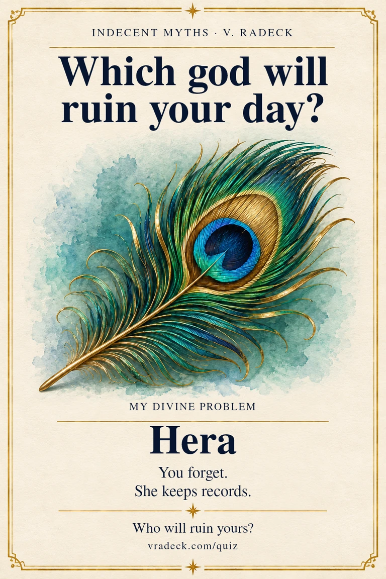 Result card: Hera. You forget. She keeps records.